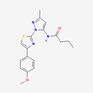 molecular formula C18H20N4O2S B6527817 N-{1-[4-(4-methoxyphenyl)-1,3-thiazol-2-yl]-3-methyl-1H-pyrazol-5-yl}butanamide CAS No. 1019095-46-5