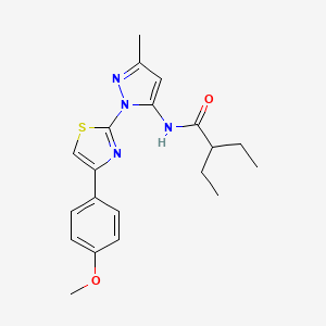 molecular formula C20H24N4O2S B6527822 2-ethyl-N-{1-[4-(4-methoxyphenyl)-1,3-thiazol-2-yl]-3-methyl-1H-pyrazol-5-yl}butanamide CAS No. 1019095-47-6