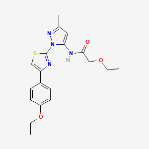 molecular formula C19H22N4O3S B6527843 2-ethoxy-N-{1-[4-(4-ethoxyphenyl)-1,3-thiazol-2-yl]-3-methyl-1H-pyrazol-5-yl}acetamide CAS No. 1019095-58-9