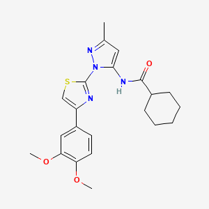 N-{1-[4-(3,4-dimethoxyphenyl)-1,3-thiazol-2-yl]-3-methyl-1H-pyrazol-5-yl}cyclohexanecarboxamide