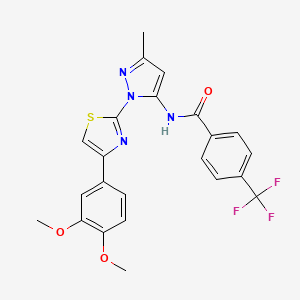 N-{1-[4-(3,4-dimethoxyphenyl)-1,3-thiazol-2-yl]-3-methyl-1H-pyrazol-5-yl}-4-(trifluoromethyl)benzamide