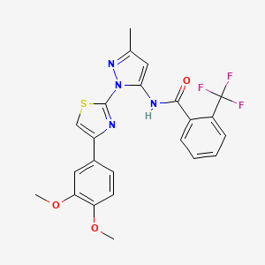 N-{1-[4-(3,4-dimethoxyphenyl)-1,3-thiazol-2-yl]-3-methyl-1H-pyrazol-5-yl}-2-(trifluoromethyl)benzamide