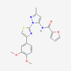 molecular formula C20H18N4O4S B6527887 N-{1-[4-(3,4-dimethoxyphenyl)-1,3-thiazol-2-yl]-3-methyl-1H-pyrazol-5-yl}furan-2-carboxamide CAS No. 1019096-56-0