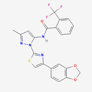N-{1-[4-(2H-1,3-benzodioxol-5-yl)-1,3-thiazol-2-yl]-3-methyl-1H-pyrazol-5-yl}-2-(trifluoromethyl)benzamide
