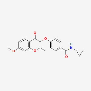 molecular formula C21H19NO5 B6527909 N-cyclopropyl-4-[(7-methoxy-2-methyl-4-oxo-4H-chromen-3-yl)oxy]benzamide CAS No. 946234-77-1