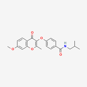 4-[(7-methoxy-2-methyl-4-oxo-4H-chromen-3-yl)oxy]-N-(2-methylpropyl)benzamide