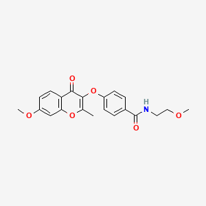 4-[(7-methoxy-2-methyl-4-oxo-4H-chromen-3-yl)oxy]-N-(2-methoxyethyl)benzamide