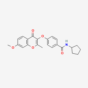molecular formula C23H23NO5 B6527931 N-cyclopentyl-4-[(7-methoxy-2-methyl-4-oxo-4H-chromen-3-yl)oxy]benzamide CAS No. 946234-85-1