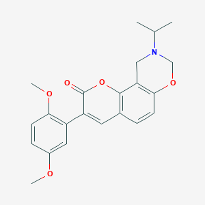 molecular formula C22H23NO5 B6527971 3-(2,5-dimethoxyphenyl)-9-(propan-2-yl)-2H,8H,9H,10H-chromeno[8,7-e][1,3]oxazin-2-one CAS No. 946234-97-5