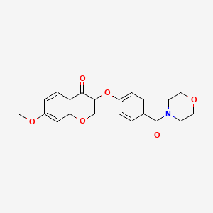 molecular formula C21H19NO6 B6528067 7-methoxy-3-[4-(morpholine-4-carbonyl)phenoxy]-4H-chromen-4-one CAS No. 946293-04-5