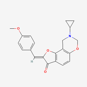 molecular formula C21H19NO4 B6528107 (4Z)-12-cyclopropyl-4-[(4-methoxyphenyl)methylidene]-3,10-dioxa-12-azatricyclo[7.4.0.0^{2,6}]trideca-1(9),2(6),7-trien-5-one CAS No. 946293-29-4