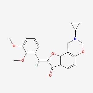 molecular formula C22H21NO5 B6528135 (4Z)-12-cyclopropyl-4-[(2,3-dimethoxyphenyl)methylidene]-3,10-dioxa-12-azatricyclo[7.4.0.0^{2,6}]trideca-1(9),2(6),7-trien-5-one CAS No. 946293-33-0