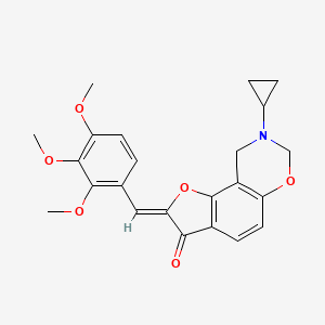 molecular formula C23H23NO6 B6528141 (4Z)-12-cyclopropyl-4-[(2,3,4-trimethoxyphenyl)methylidene]-3,10-dioxa-12-azatricyclo[7.4.0.0^{2,6}]trideca-1(9),2(6),7-trien-5-one CAS No. 946385-01-9