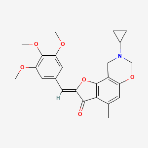 molecular formula C24H25NO6 B6528154 (4Z)-12-cyclopropyl-7-methyl-4-[(3,4,5-trimethoxyphenyl)methylidene]-3,10-dioxa-12-azatricyclo[7.4.0.0^{2,6}]trideca-1(9),2(6),7-trien-5-one CAS No. 946293-37-4