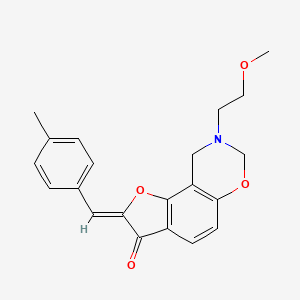 molecular formula C21H21NO4 B6528157 (4Z)-12-(2-methoxyethyl)-4-[(4-methylphenyl)methylidene]-3,10-dioxa-12-azatricyclo[7.4.0.0^{2,6}]trideca-1(9),2(6),7-trien-5-one CAS No. 946385-04-2