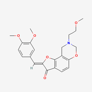 molecular formula C22H23NO6 B6528174 (4Z)-4-[(3,4-dimethoxyphenyl)methylidene]-12-(2-methoxyethyl)-3,10-dioxa-12-azatricyclo[7.4.0.0^{2,6}]trideca-1(9),2(6),7-trien-5-one CAS No. 2014409-43-7