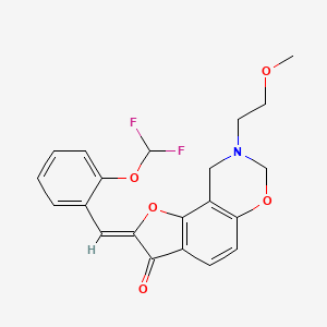 molecular formula C21H19F2NO5 B6528180 (4Z)-4-{[2-(difluoromethoxy)phenyl]methylidene}-12-(2-methoxyethyl)-3,10-dioxa-12-azatricyclo[7.4.0.0^{2,6}]trideca-1(9),2(6),7-trien-5-one CAS No. 946235-79-6