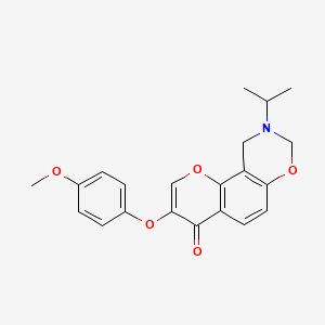 molecular formula C21H21NO5 B6528182 3-(4-methoxyphenoxy)-9-(propan-2-yl)-4H,8H,9H,10H-chromeno[8,7-e][1,3]oxazin-4-one CAS No. 946385-13-3