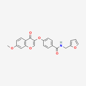 molecular formula C22H17NO6 B6528184 N-[(furan-2-yl)methyl]-4-[(7-methoxy-4-oxo-4H-chromen-3-yl)oxy]benzamide CAS No. 946235-83-2