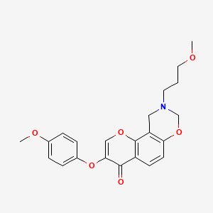 molecular formula C22H23NO6 B6528203 3-(4-methoxyphenoxy)-9-(3-methoxypropyl)-4H,8H,9H,10H-chromeno[8,7-e][1,3]oxazin-4-one CAS No. 946235-99-0