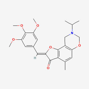 molecular formula C24H27NO6 B6528215 (4Z)-7-methyl-12-(propan-2-yl)-4-[(3,4,5-trimethoxyphenyl)methylidene]-3,10-dioxa-12-azatricyclo[7.4.0.0^{2,6}]trideca-1(9),2(6),7-trien-5-one CAS No. 946236-03-9