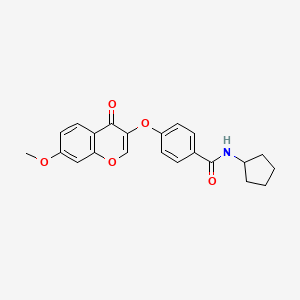 molecular formula C22H21NO5 B6528220 N-cyclopentyl-4-[(7-methoxy-4-oxo-4H-chromen-3-yl)oxy]benzamide CAS No. 946293-68-1