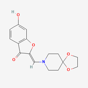 (2Z)-2-({1,4-dioxa-8-azaspiro[4.5]decan-8-yl}methylidene)-6-hydroxy-2,3-dihydro-1-benzofuran-3-one