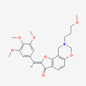 molecular formula C24H27NO7 B6528232 (4Z)-12-(3-methoxypropyl)-4-[(3,4,5-trimethoxyphenyl)methylidene]-3,10-dioxa-12-azatricyclo[7.4.0.0^{2,6}]trideca-1(9),2(6),7-trien-5-one CAS No. 946236-19-7