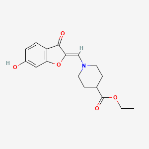 ethyl 1-{[(2Z)-6-hydroxy-3-oxo-2,3-dihydro-1-benzofuran-2-ylidene]methyl}piperidine-4-carboxylate