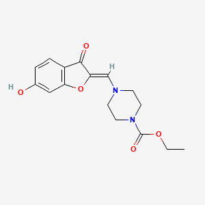 molecular formula C16H18N2O5 B6528256 ethyl 4-{[(2Z)-6-hydroxy-3-oxo-2,3-dihydro-1-benzofuran-2-ylidene]methyl}piperazine-1-carboxylate CAS No. 946385-49-5