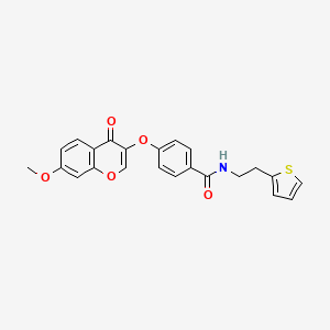 molecular formula C23H19NO5S B6528266 4-[(7-methoxy-4-oxo-4H-chromen-3-yl)oxy]-N-[2-(thiophen-2-yl)ethyl]benzamide CAS No. 946385-52-0