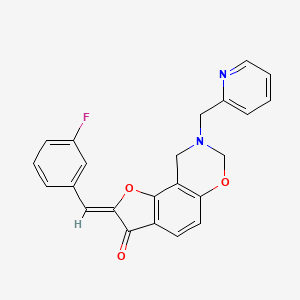 molecular formula C23H17FN2O3 B6528310 (4Z)-4-[(3-fluorophenyl)methylidene]-12-[(pyridin-2-yl)methyl]-3,10-dioxa-12-azatricyclo[7.4.0.0^{2,6}]trideca-1(9),2(6),7-trien-5-one CAS No. 946294-17-3