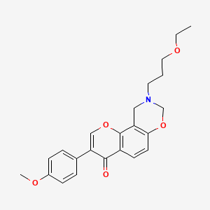 9-(3-ethoxypropyl)-3-(4-methoxyphenyl)-4H,8H,9H,10H-chromeno[8,7-e][1,3]oxazin-4-one