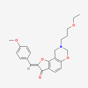 (4Z)-12-(3-ethoxypropyl)-4-[(4-methoxyphenyl)methylidene]-3,10-dioxa-12-azatricyclo[7.4.0.0^{2,6}]trideca-1(9),2(6),7-trien-5-one
