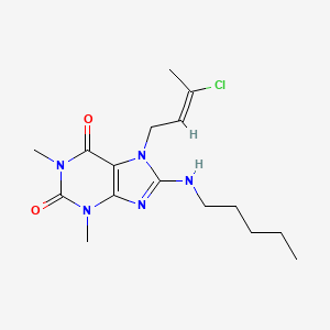molecular formula C16H24ClN5O2 B6528346 7-[(2E)-3-chlorobut-2-en-1-yl]-1,3-dimethyl-8-(pentylamino)-2,3,6,7-tetrahydro-1H-purine-2,6-dione CAS No. 946270-38-8