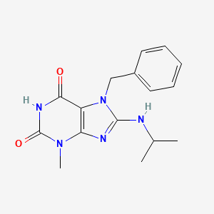 molecular formula C16H19N5O2 B6528392 7-benzyl-3-methyl-8-[(propan-2-yl)amino]-2,3,6,7-tetrahydro-1H-purine-2,6-dione CAS No. 946209-84-3