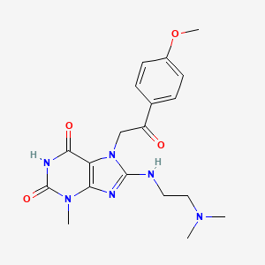 molecular formula C19H24N6O4 B6528400 8-{[2-(dimethylamino)ethyl]amino}-7-[2-(4-methoxyphenyl)-2-oxoethyl]-3-methyl-2,3,6,7-tetrahydro-1H-purine-2,6-dione CAS No. 946270-50-4