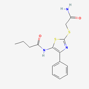 N-{2-[(carbamoylmethyl)sulfanyl]-4-phenyl-1,3-thiazol-5-yl}butanamide