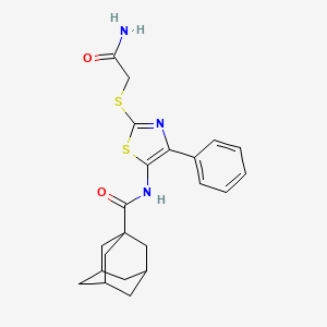 molecular formula C22H25N3O2S2 B6528451 N-{2-[(carbamoylmethyl)sulfanyl]-4-phenyl-1,3-thiazol-5-yl}adamantane-1-carboxamide CAS No. 946327-11-3