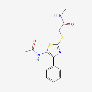 molecular formula C14H15N3O2S2 B6528459 2-[(5-acetamido-4-phenyl-1,3-thiazol-2-yl)sulfanyl]-N-methylacetamide CAS No. 946271-65-4