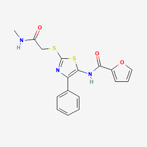 molecular formula C17H15N3O3S2 B6528473 N-(2-{[(methylcarbamoyl)methyl]sulfanyl}-4-phenyl-1,3-thiazol-5-yl)furan-2-carboxamide CAS No. 946327-84-0