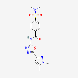 N-[5-(1,5-dimethyl-1H-pyrazol-3-yl)-1,3,4-oxadiazol-2-yl]-4-(dimethylsulfamoyl)benzamide