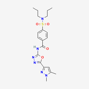 B6528591 N-[5-(1,5-dimethyl-1H-pyrazol-3-yl)-1,3,4-oxadiazol-2-yl]-4-(dipropylsulfamoyl)benzamide CAS No. 1019101-54-2