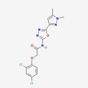 molecular formula C15H13Cl2N5O3 B6528604 2-(2,4-dichlorophenoxy)-N-[5-(1,5-dimethyl-1H-pyrazol-3-yl)-1,3,4-oxadiazol-2-yl]acetamide CAS No. 1019101-67-7