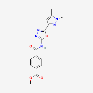 methyl 4-{[5-(1,5-dimethyl-1H-pyrazol-3-yl)-1,3,4-oxadiazol-2-yl]carbamoyl}benzoate