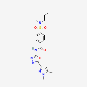 B6528657 4-[butyl(methyl)sulfamoyl]-N-[5-(1,5-dimethyl-1H-pyrazol-3-yl)-1,3,4-oxadiazol-2-yl]benzamide CAS No. 1019101-86-0