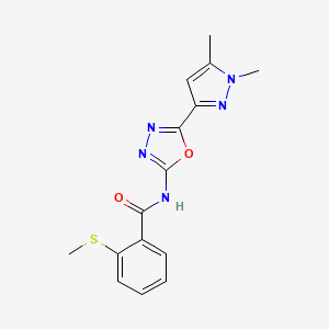 molecular formula C15H15N5O2S B6528696 N-[5-(1,5-dimethyl-1H-pyrazol-3-yl)-1,3,4-oxadiazol-2-yl]-2-(methylsulfanyl)benzamide CAS No. 1019102-00-1