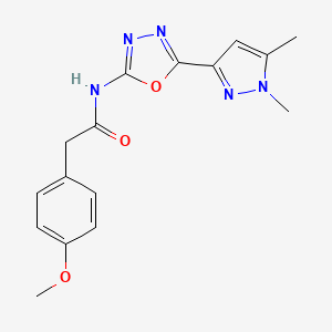 molecular formula C16H17N5O3 B6528787 N-[5-(1,5-dimethyl-1H-pyrazol-3-yl)-1,3,4-oxadiazol-2-yl]-2-(4-methoxyphenyl)acetamide CAS No. 1019102-49-8