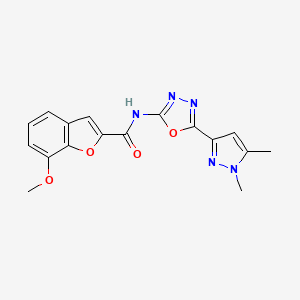 N-[5-(1,5-dimethyl-1H-pyrazol-3-yl)-1,3,4-oxadiazol-2-yl]-7-methoxy-1-benzofuran-2-carboxamide