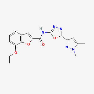 molecular formula C18H17N5O4 B6528823 N-[5-(1,5-dimethyl-1H-pyrazol-3-yl)-1,3,4-oxadiazol-2-yl]-7-ethoxy-1-benzofuran-2-carboxamide CAS No. 1020453-50-2